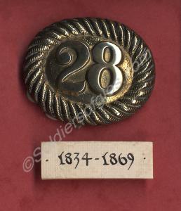 Back Badge with '28' impressed into the metal. Wor