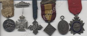 Five medals awarded by the Army Temperance Associa