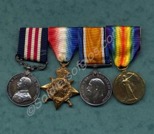 Group of four medals; Military Medal, 1914-15 Star