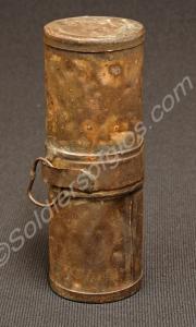 Iron ration tin. Belonged to 6496 Private Frank Ba