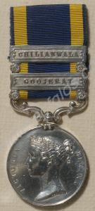 Punjab medal with clasps for Goojerat and Chilianw