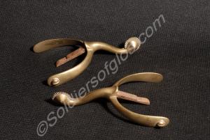 Brass field officers' swan-neck spurs. Worn by Maj