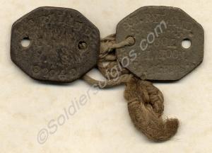 Identity discs, first issued in 1907. In the name