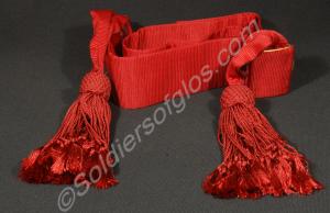 Crimson waist sash. Worn by Captain R.J. Kerr.  3r