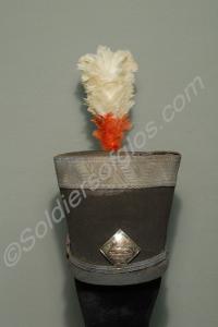 Officer's 'Regency' pattern shako, modelled on the