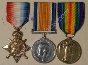 Group of three medals; 1914 Star, British War Meda