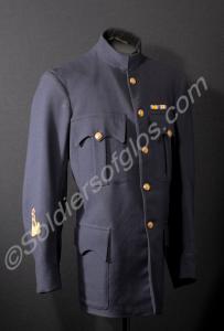 Bandmaster's blue tunic with two medal ribbon bars