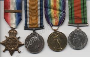 Group of four medals; 1914-15 Star, British War Me
