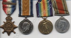 Group of four medals; 1914 Star, British War Medal