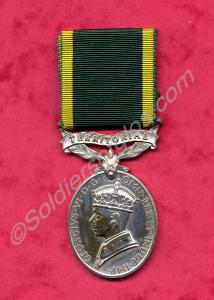 Territorial Efficiency Medal  (George VI). Awarded
