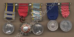 Group of five medals; Punjab Medal with clasps for