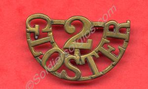 Brass shoulder title.  2nd Battalion, The Gloucest