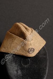 Khaki serge field service cap with front and back