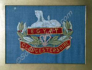 Embroidered panel of the Gloucestershire Regiment,