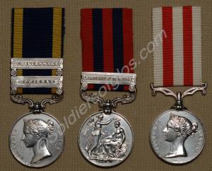 Group of three medals; Punjab Medal with clasps fo