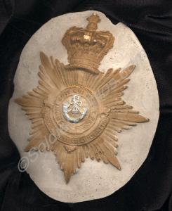 Plaster cast of shako plate as worn by the Royal S