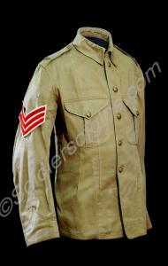Khaki drill jacket worn by Sergeant Scaife. 2nd Ba