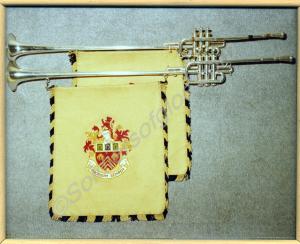 Framed photograph of the trumpets  presented to th