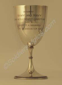 Silver boxing cup with plinth. Army and Navy Open