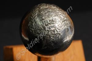 Silver top of Regimental cane, for other ranks in