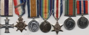 Group of six medals; Military Cross, 1914 Star, 19