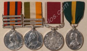 Group of four medals; Queen's South Africa Medal w