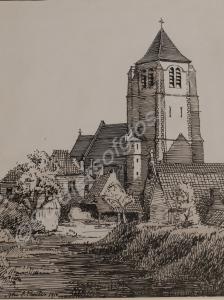 Essars Church 19 May 1916.  - Sketch made by Capta