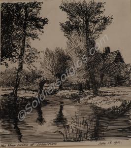 The River Loisne at Lacouture 18 June 1916.  - Ske