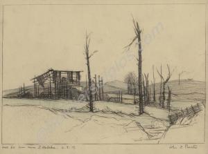 Hill 60 from near Zillebeke, 4.3.1917.  - Sketch m