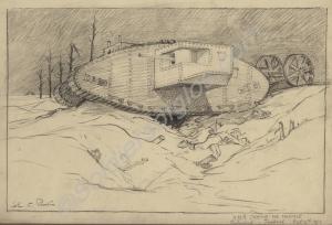 HMS Creme de Menthe (tank) stranded - Thiepval Oc