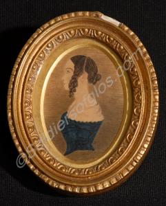 Miniature portrait of Mary, wife of Lieutenant Sam