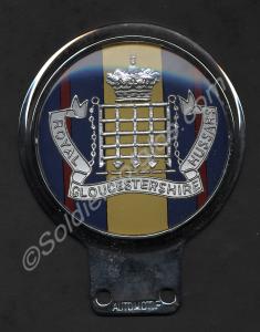 Royal Gloucestershire Hussars car bumper badge.