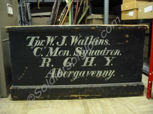 Royal Gloucestershire Hussars blanket box belongin