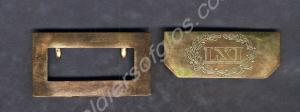 Buckle and tip for officer's cross belt. 61st (Sou