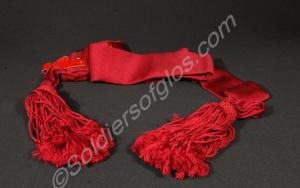 Crimson silk net waist sash, as worn by the Glouce