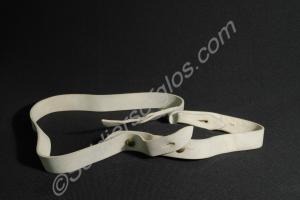 White buff leather sword belt and slings worn by C