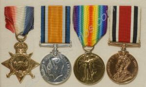 Group of four medals; 1914-1915 Star, British War