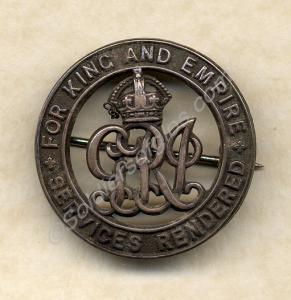 Silver War Badge, No. 158572. Awarded to 647 Priva
