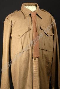 Khaki bush shirt marked size 5 with tie. Glouceste