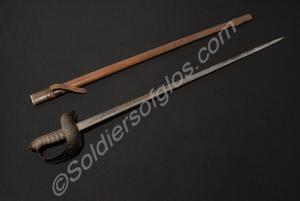 Infantry Officer's sword and brown leather scabbar