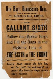 Recruiting notice of  6th (Territorial) Battalion,