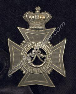 Helmet plate, as worn by the 2nd Gloucestershire R