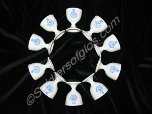 Ten egg cups.