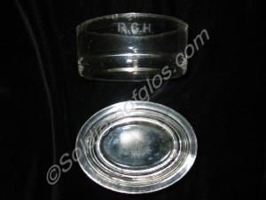Two oval glass dishes.