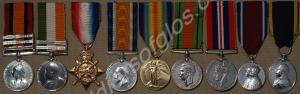Group of nine medals; Queen's South Africa Medal w