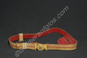 British Officer's gold and crimson waist belt. Ful