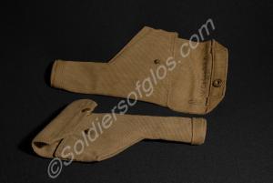 Two khaki webbing revolver holsters 1940 ,with kha