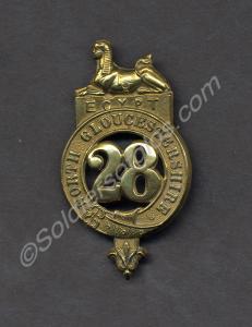 Officers' gilt Glengarry cap badge. 28th (North Gl