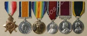 Group of six medals; 1914-15 Star, British War Med