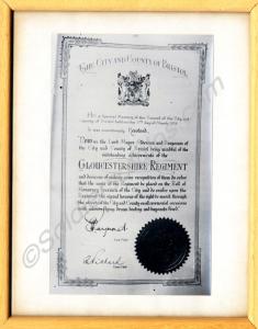 Framed copy in black and white of the resolution f